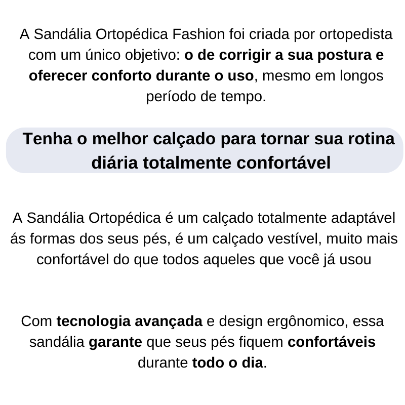 Sandália Ortopédica Fashion