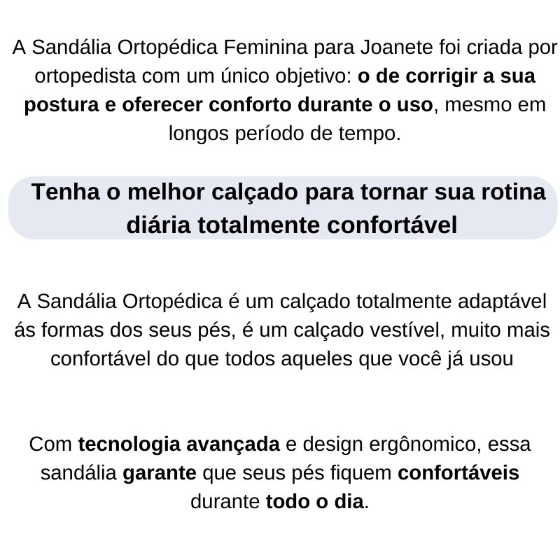 Sandália Ortopédica Feminina para Joanete