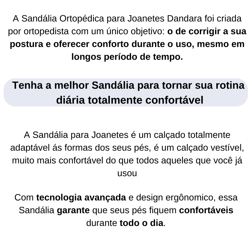 Sandália Ortopédica para joanete