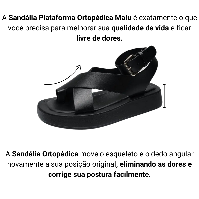 Sandália Plataforma Feminina Preta