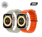 smartwatch serie 8 ultra bege e laranja