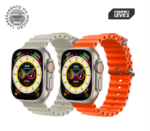 smartwatch serie 8 ultra bege e laranja
