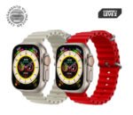 smartwatch serie 8 ultra bege e vermelho