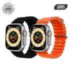 smartwatch serie 8 ultra preto e laranja