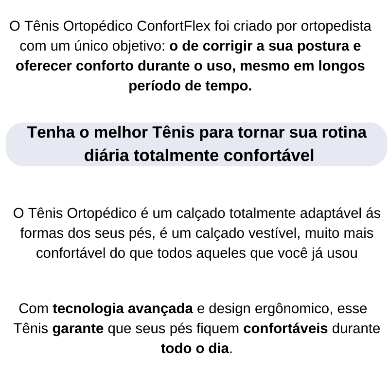 Tênis Ortopédico ConfortFlex - Ultra Leve e Macio