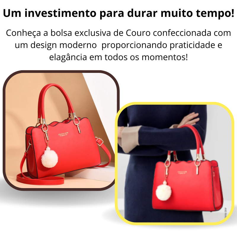 Bolsa de Couro Feminina Vermelha