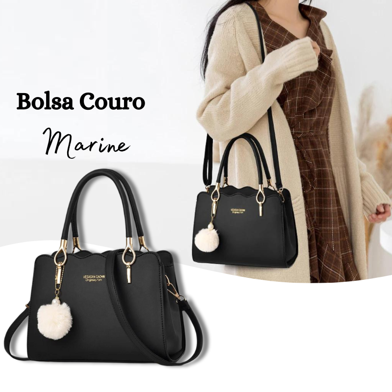 Bolsa de Couro Feminina Preta