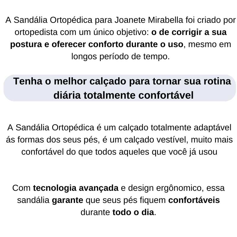 Sandália Ortopédica para Joanetes Mirabella