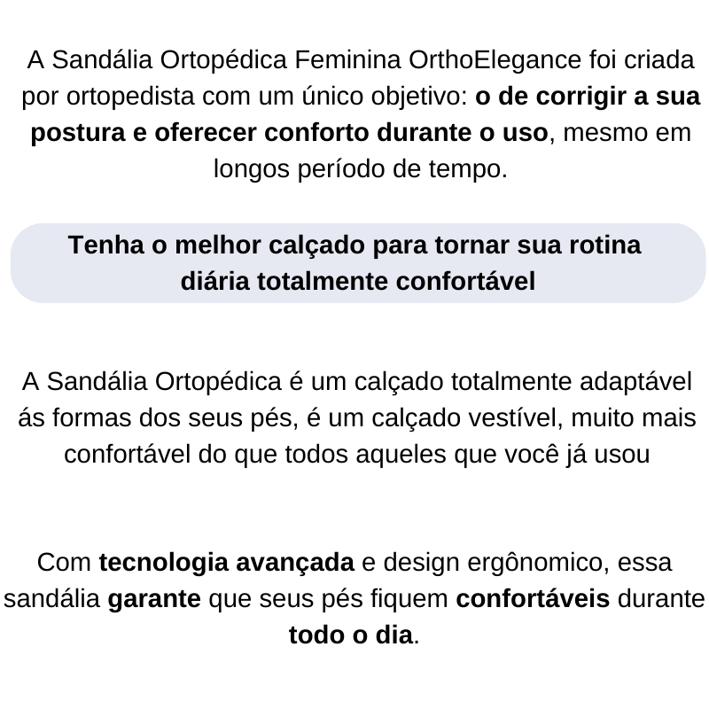 Sandália Ortopédica Feminina OrthoElegance