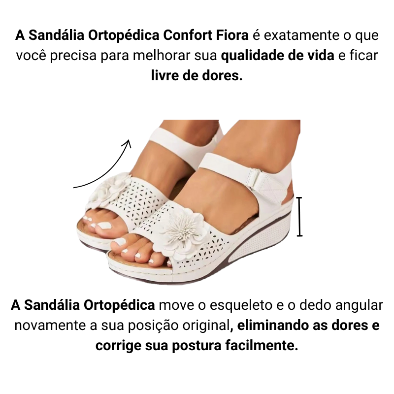 Sandália Ortopédica Feminina Confort Fiora