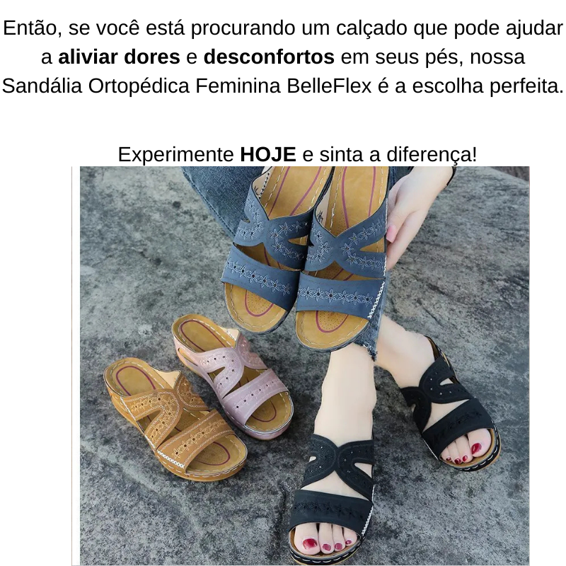 Sandália Ortopédica Feminina BelleFlex